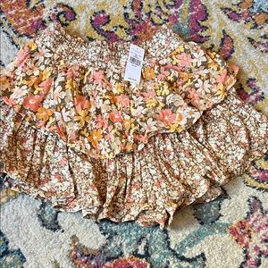 American Eagle Outfitters Floral Skirt - Orange, White, Brown